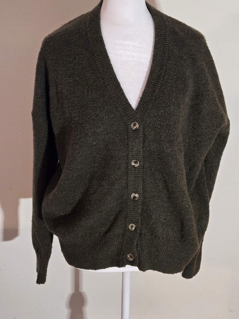 Torrid Olive Green Button-Front Cardigan Sweater — Size 1 (1X)